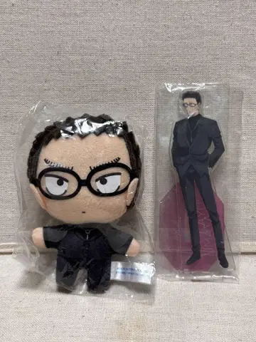 코난 세가 럭키 쿠지 아크릴 스탠드 봉제 인형 세트 카자미 유야