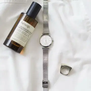 SETUP 실버 메쉬 밴드 시계