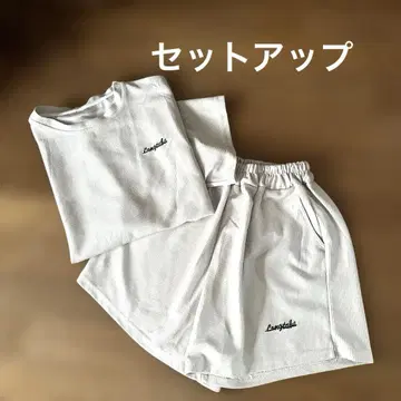 반팔 & 숏팬츠 룸웨어, 셋업 (베이지)