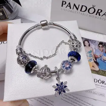 PANDORA 블루 실버 팔찌