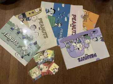 SNOOPY 훼미리마트 콜라보 클리어 파일 & 스티커 전종 컴플리트 세트