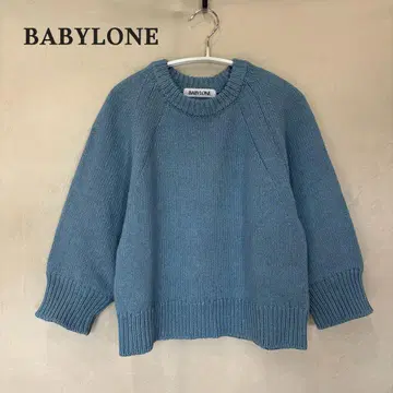 BABYLONE 바빌론 하프 슬리브 니트 풀오버 블루