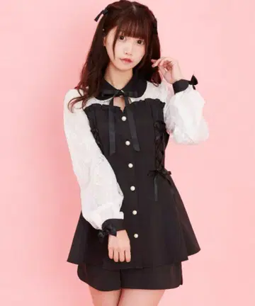 Secret Honey 뷔스티에 절개 긴팔 셋업