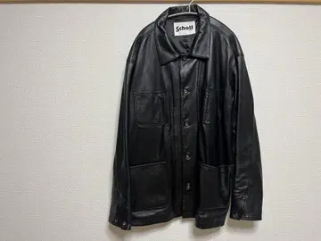 Schott 블랙 가죽 셔츠 자켓 2XL