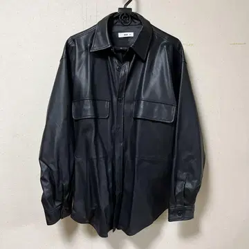 WEGO 블랙 가죽 셔츠 M