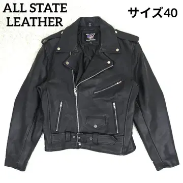 컨디션 최상 올스테이트 가죽 더블 라이더 자켓 가죽 블랙
