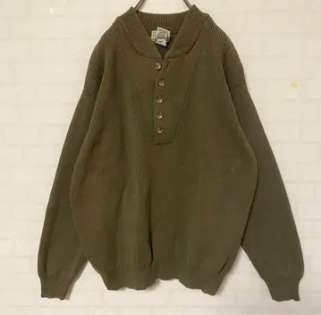 호주산 L.L.Bean 코튼 니트 하프 버튼 L 사이즈