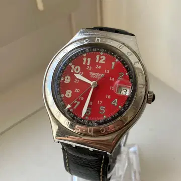 스와치 쿼츠 손목시계 레드