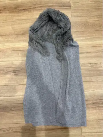 후드 부착 그레이 가디건