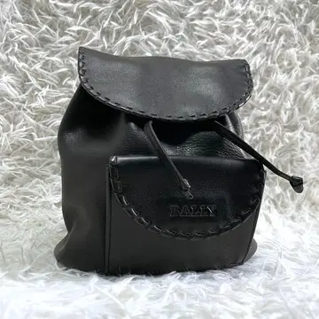 BALLY 가죽 미니 백팩 백팩 천연 가죽 로고 엠보 블랙