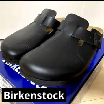Birkenstock 보스턴 내추럴 가죽 내로우 41 블랙