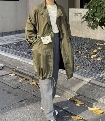 SHENERY C/T 트윌 모즈 코트 카키