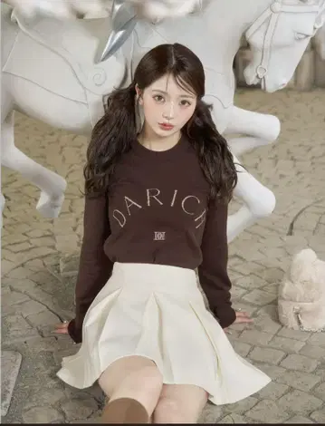 Darich DARCH 로고 니트탑 브라운