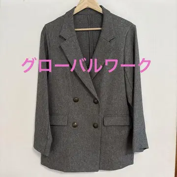 GLOBA 그레이 더블 브레스트 자켓 사이즈 F