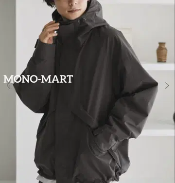 MONO-MART 마운틴 후드티 발수 방풍 빅 실루엣 블랙 L