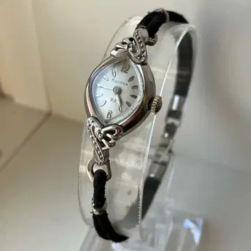 Bulova 브로바 10k 골드 플레이트 수동 와인딩 시계 실버/블랙