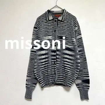 미쏘니 missoni 캐시미어 실크 니트 가디건 올 패턴 네이비