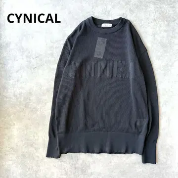 새상품 CYNICAL  로고 니트탑 블랙