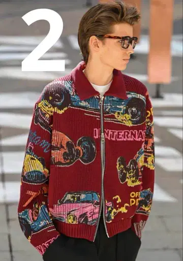 sacai 25SS Car Race Print Knit Blouson