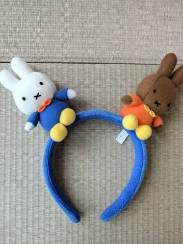 하우스텐보스 한정판 미피 & 멜라니 봉제 인형 머리띠