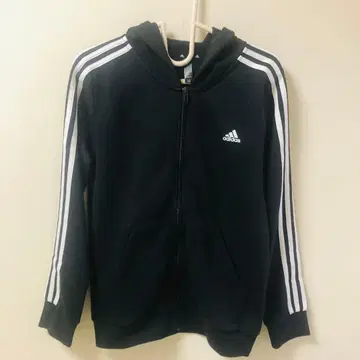 adidas 후드 부착 후드티 블랙 여성용