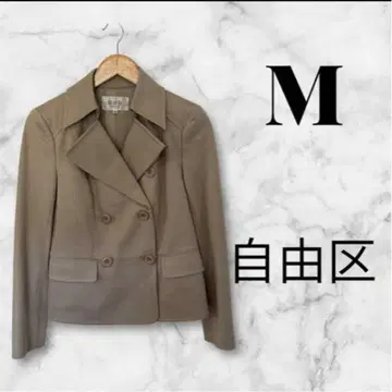 자유구 베이지 더블 브레스트 자켓 M 여성용 캐주얼