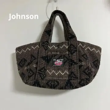 Johnson 브라운 계열 토트백 기하학 패턴
