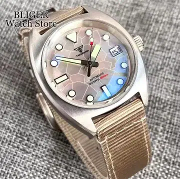 Tornado 자동 와인딩 시계 300m 방수 펄 화이트