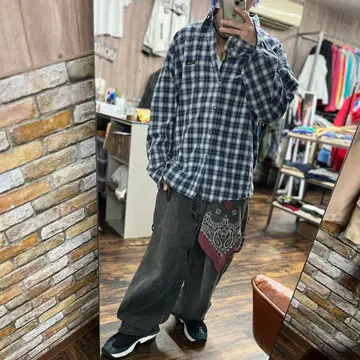 Wrangler 긴팔 셔츠 옴브레 쉐도우 체크 셔츠 XXL