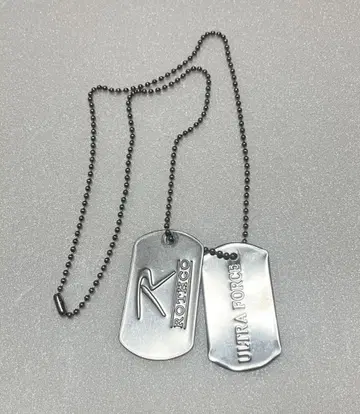 남성용 실버 도그택 목걸이