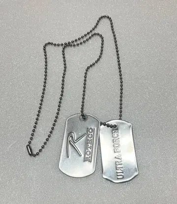 남성용 실버 도그택 목걸이