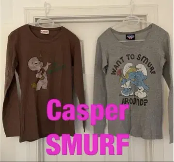 여성용 Casper 캐스퍼 SMURF 스머프 롱 슬리브