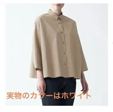 무인양품 인도면 고밀도 직조 와이드 셔츠 ONE SIZE 화이트