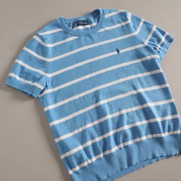 랄프 로렌 썸머 니트 반팔 보더 무늬 블루 새상품급