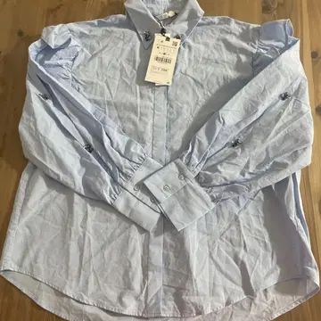 ZARA 퍼프 슬리브 셔츠 비쥬 포함 M 새상품