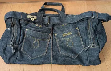 MOSCHINO 다크 데님 보스턴 백