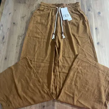 ZARA 롱 팬츠 카멜 브라운 S 새상품