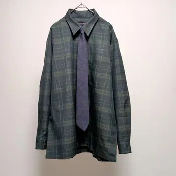 넥타이 셔츠 체크 L. 구제 의류