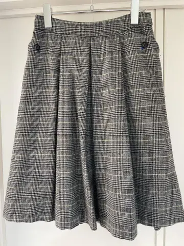 폴 스미스 울 체크 플레어 스커트