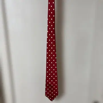 SOVERHEGN 빨간 바탕 화이트 도트 넥타이