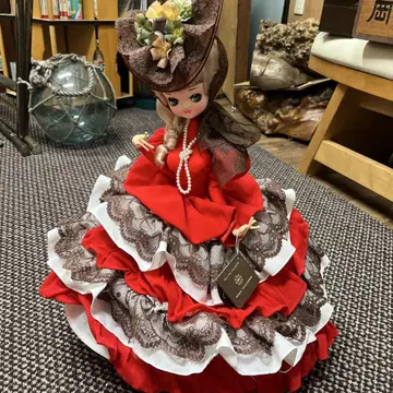 스키요 인형 연구소 커스텀 인형 빨간색과 브라운색 드레스 새상품급