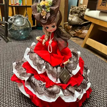 스키요 인형 연구소 커스텀 인형 빨간색과 브라운색 드레스 새상품급