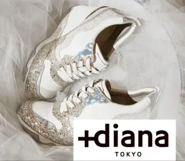 다이애나 슈즈 스니커즈 힐 통굽 라메 반짝이는 +DIANA