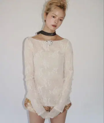 musubore 레이스 레이어드 상의