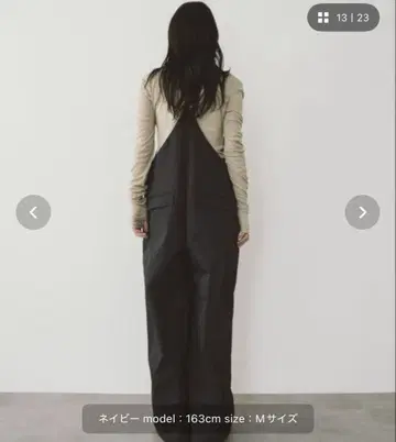 HANNE 서스펜더 와이드 팬츠 M 사이즈 네이비