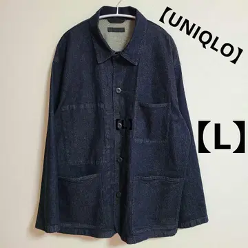 유니클로 유틸리티 자켓 L 68 블루 데님 커버올