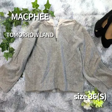 택 포함 새상품 MACPHEE 투모로우랜드 울 풀오버 S 그레이