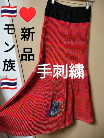 에스닉 몽족 스커트 자수 스커트 민족 의류 리메이크 의류 태국제 48