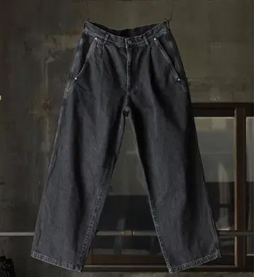 알테리어 ULTERIOR 올드 데님 와이드 팬츠 유즈드 블랙