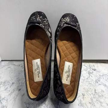 레이스 플랫슈즈 24.5cm 블랙